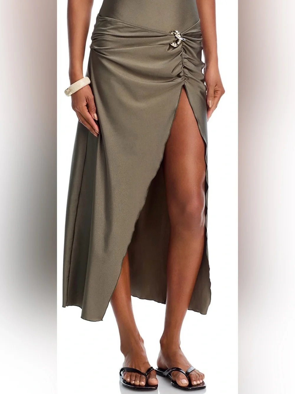 SIMKHAI Kora Wrap Midi Skirt